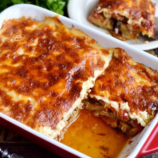 Moussaka Eggplant Lasagna with Beef