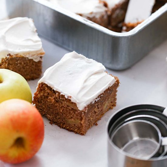 Cinnamon Apple Sheet Cake