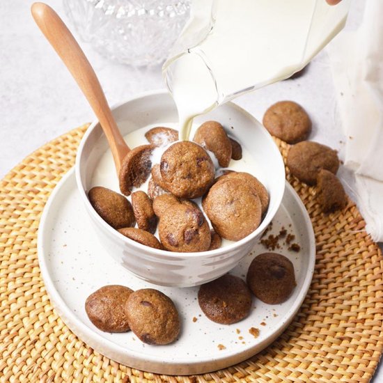 Mini Hojicha Chocolate Chip Cookies