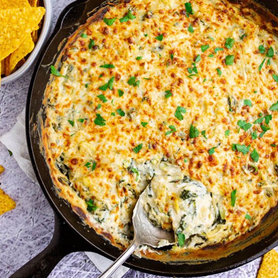 healthy spinach artichoke dip