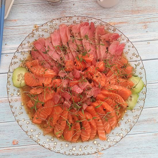 Mixed sashimi in citrus dressing