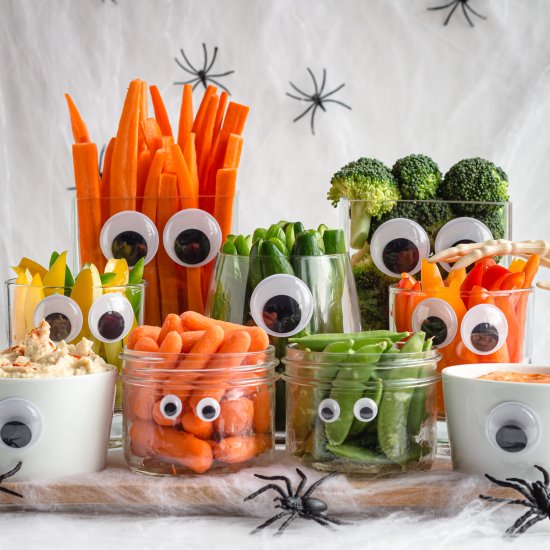 Easy Monster Halloween Veggie Tray