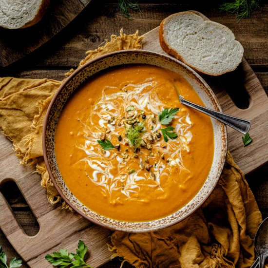 Spiced Carrot Ginger & Fennel Soup