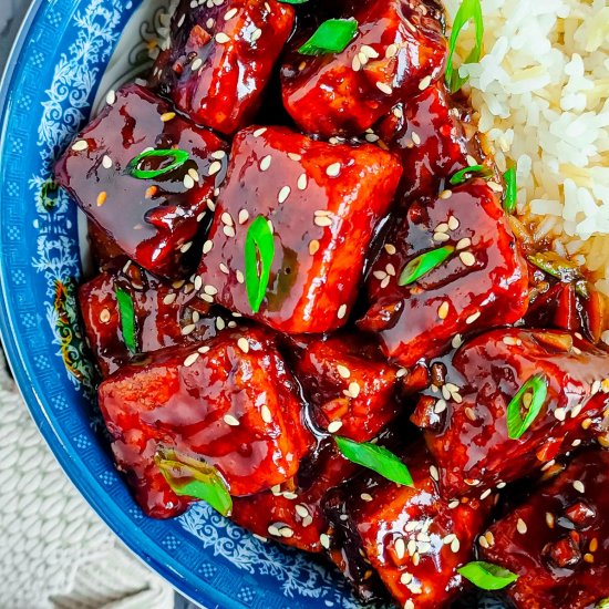 Easy Pan Fried Honey Garlic Tofu