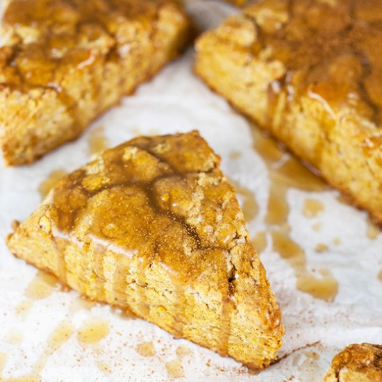 Pumpkin Scones with Maple Glaze