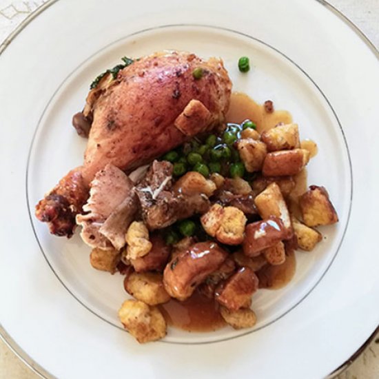 Bread stuffing for roast chicken