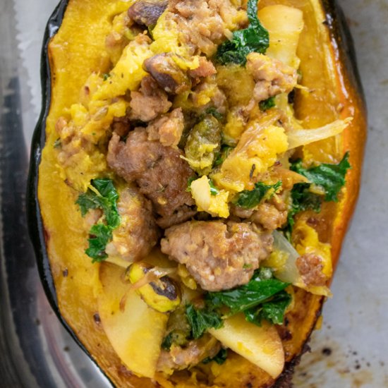 sausage stuffed acorn squash