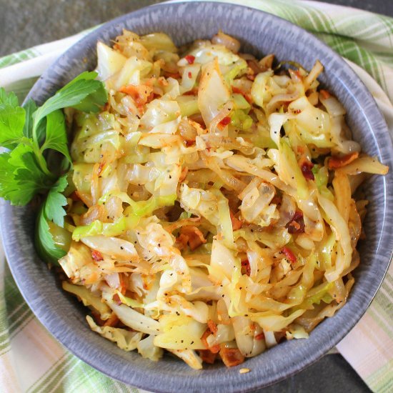 Frizzled Skillet Fried Cabbage