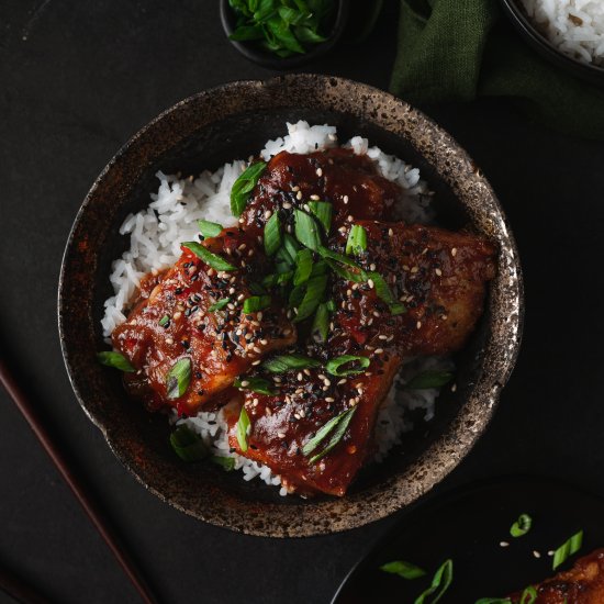 Spicy Gochujang Braised Tofu