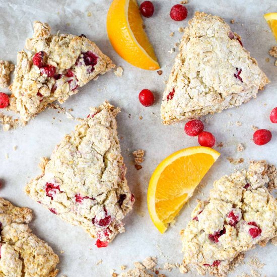 Healthy Cranberry Oatmeal Scones