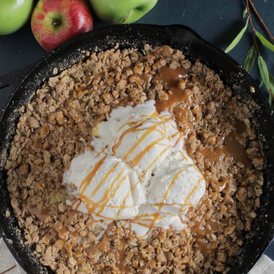 Skillet Apple Crisp with Caramel