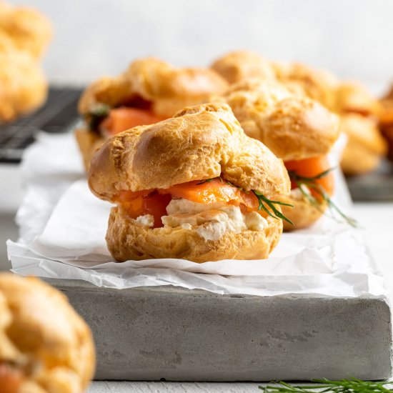 Savoury Smoked Salmon Profiteroles