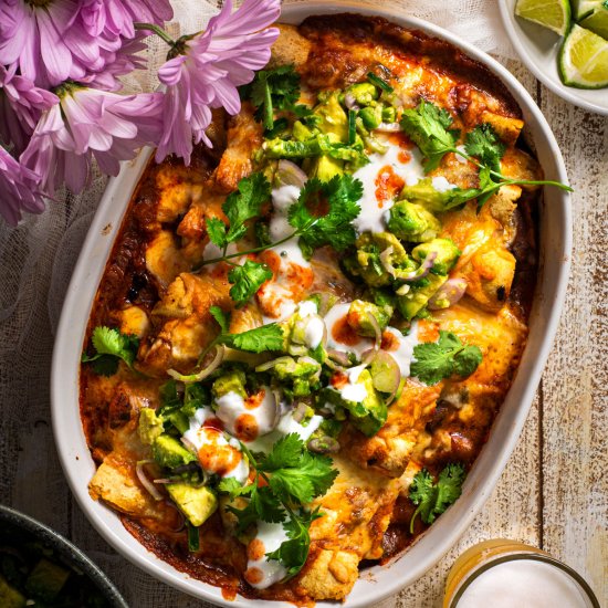 Charred Poblano Turkey Enchiladas