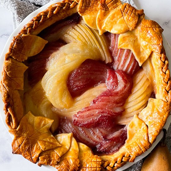 Spiced Honey-Wine Poached Pear Pie