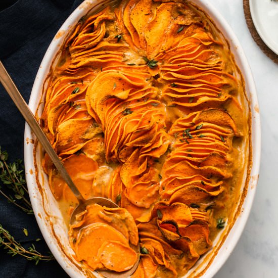 Rosemary Sweet Potato Gratin