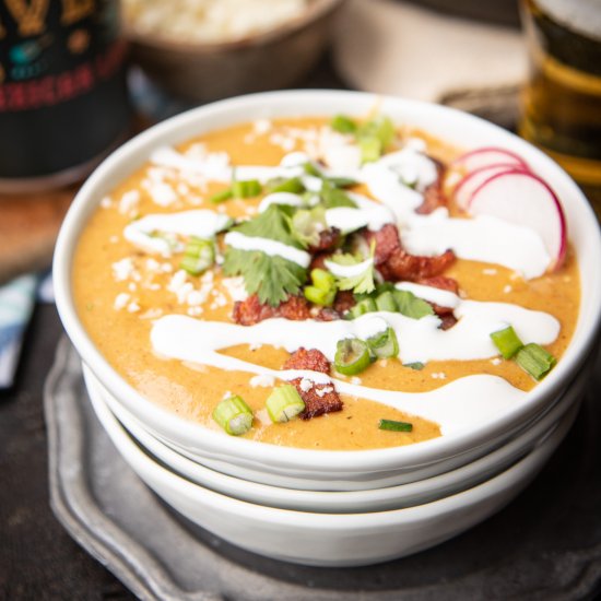 Elote Beer and Bacon Corn Chowder