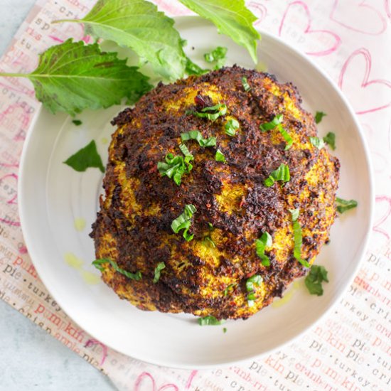 Air Fryer Roasted Whole Cauliflower