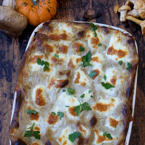 Fall mushroom lasagna