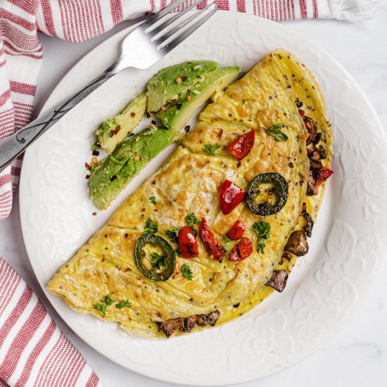 Spicy Omelet with Mushrooms