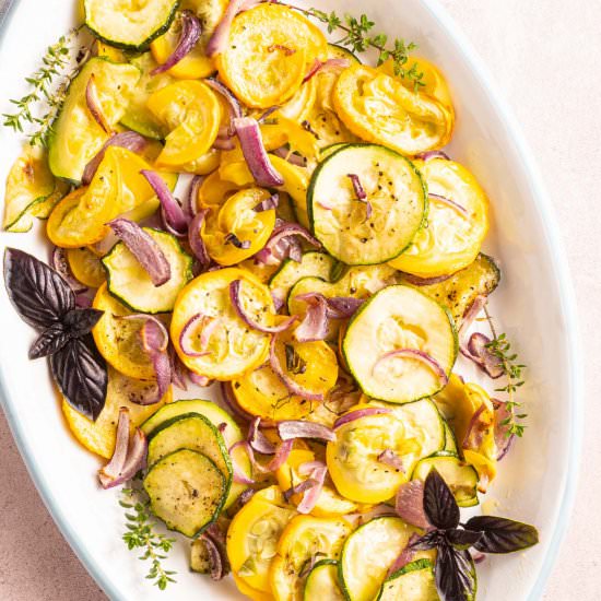 Herb Roasted Squash and Zucchini