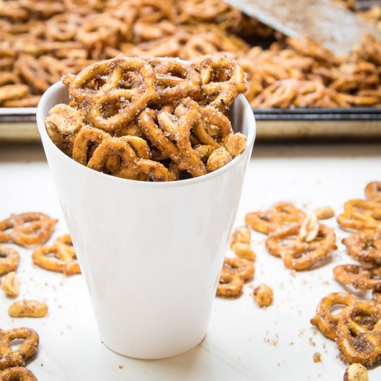 Cinnamon Pretzels and Peanuts