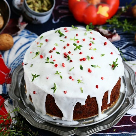 Pumpkin Bulgur Spelt Cake with Vani