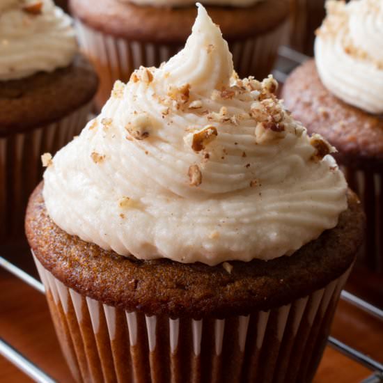 Pumpkin Cupcakes with Brown Butter