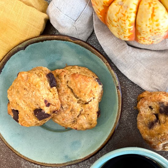 CHOCOLATE CHIP PUMPKIN SCONES (NO E