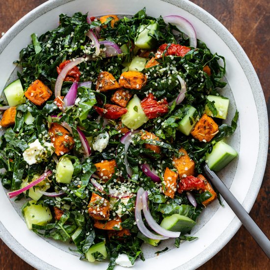 Kale sweet potato salad