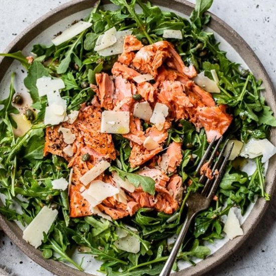 Arugula Salmon Salad with Parmesan