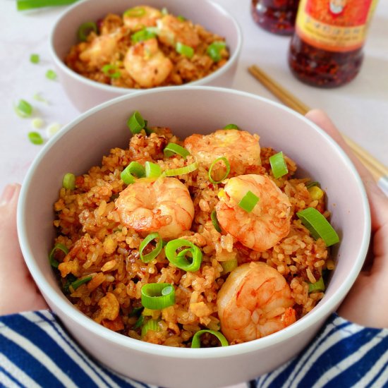 Lao Gan Ma Garlic Shrimp Fried Rice