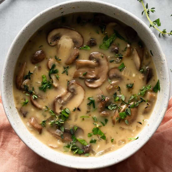 Vegan Cream of Mushroom Soup