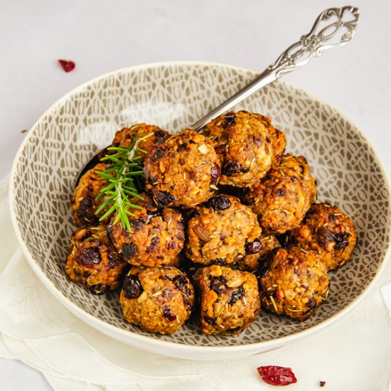 Cranberry Vegan Stuffing Balls