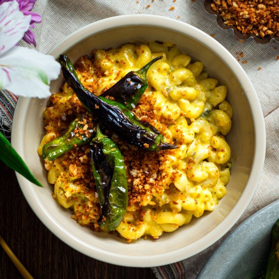 Blistered Shishito Mac and Cheese