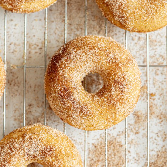 Baked Cinnamon Sourdough Doughnuts