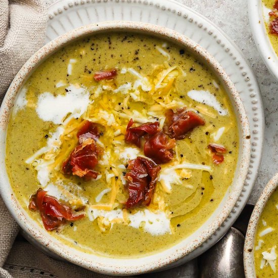 Broccolini & Cheddar Soup