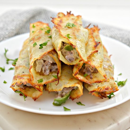 KETO PHILLY CHEESESTEAK ROLL UPS