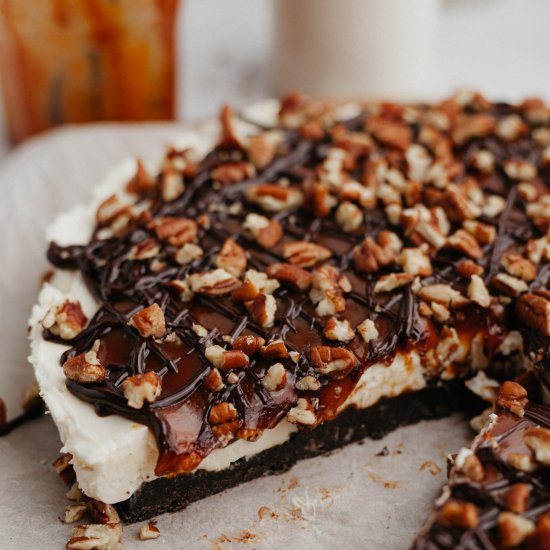 No bake turtle cheesecake