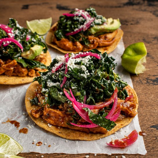 Chile chicken tostadas