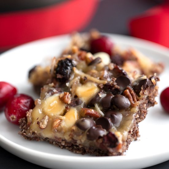 Keto Cranberry Pecan Magic Bars