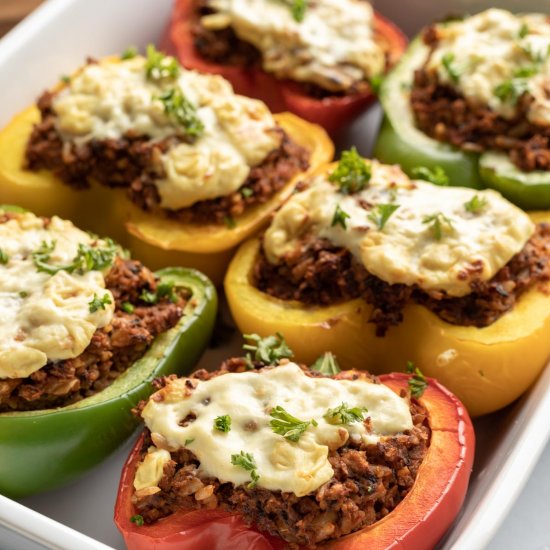 Air Fryer Vegan Stuffed Peppers