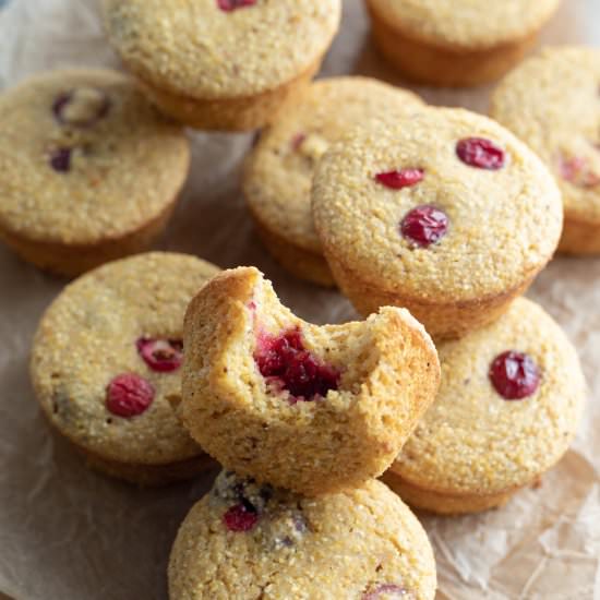 Low-Fat Cranberry Cornbread Muffins