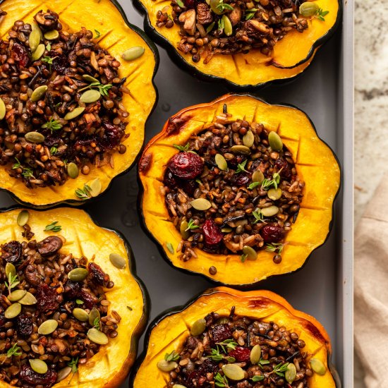 Vegan Stuffed Acorn Squash