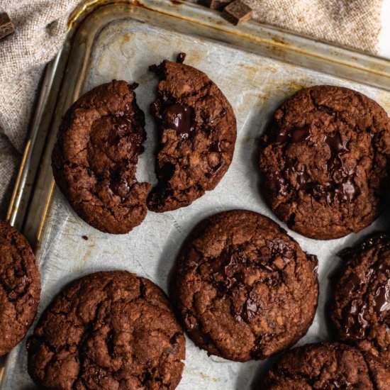 Eggless Double Chocolate Cookies