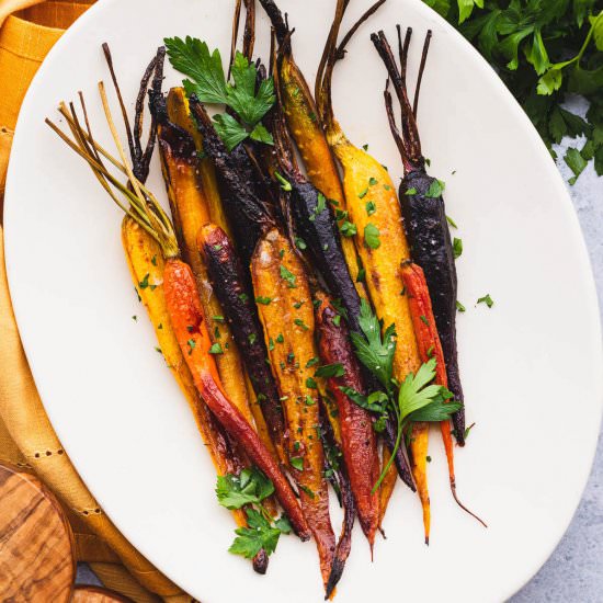 Maple Balsamic Roasted Carrots