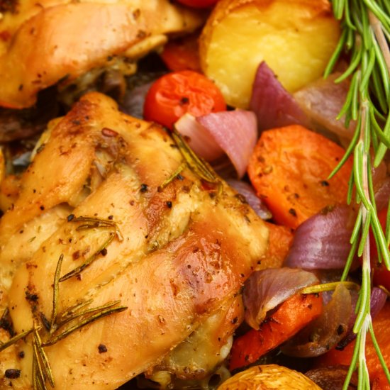 One Pan Roasted Chicken & Vegetable