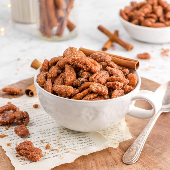 Cinnamon Sugar Candied Pecans