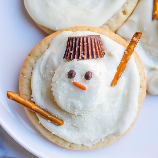 Melted Snowman Sugar Cookies