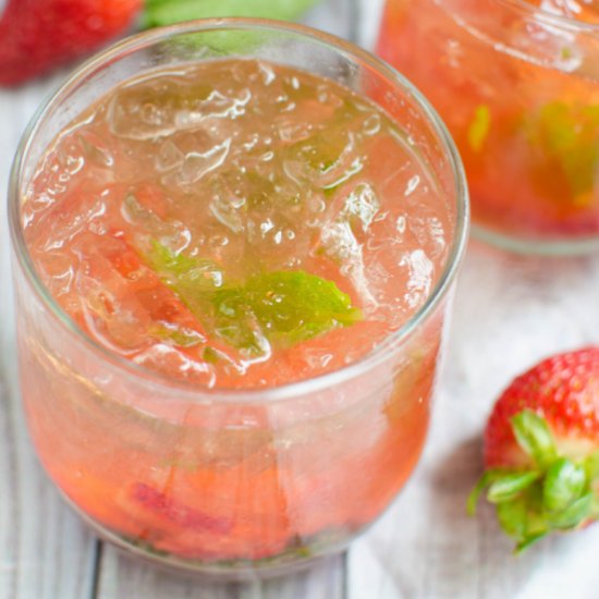 Strawberry Basil Bourbon Smash