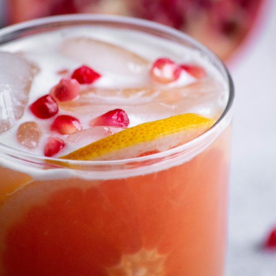 Grapefruit Pomegranate Whiskey Sour